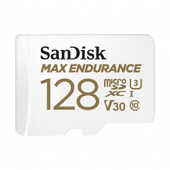 SanDisk Max Endurance - Flash memory card (microSDXC to SD adapter included) - 128 GB - Video Class V30 / UHS-I U3 / Class10 - microSDXC UHS-I